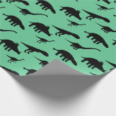 Cool  Dino Dinosaurs Silhouettes Wrapping Paper (Corner)