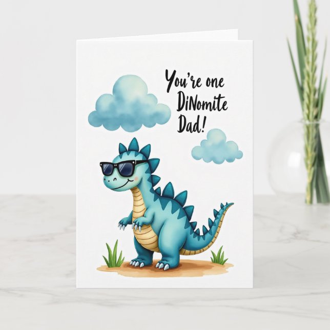 Cool Dino Fathers Day Card (Front)