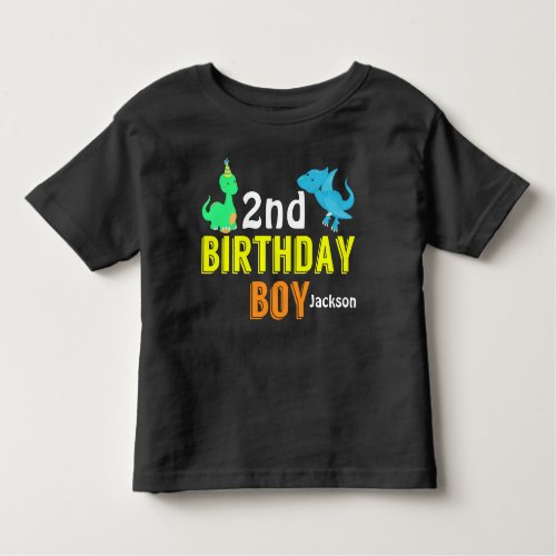 Cool Dinosaur Birthday Boy Party Custom Toddler T_shirt
