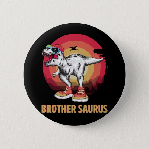 Cool Dinosaur Brother Trex Dino Reptile Fan Button