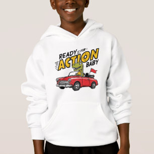 Cool Dinosaur Driving Retro Car Funny Design Hoodie