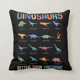 Cool Dinosaur Fan Dino Boys Trex Throw Pillow