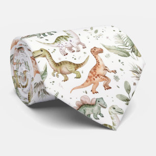 Cool dinosaur lovers tiled neck tie