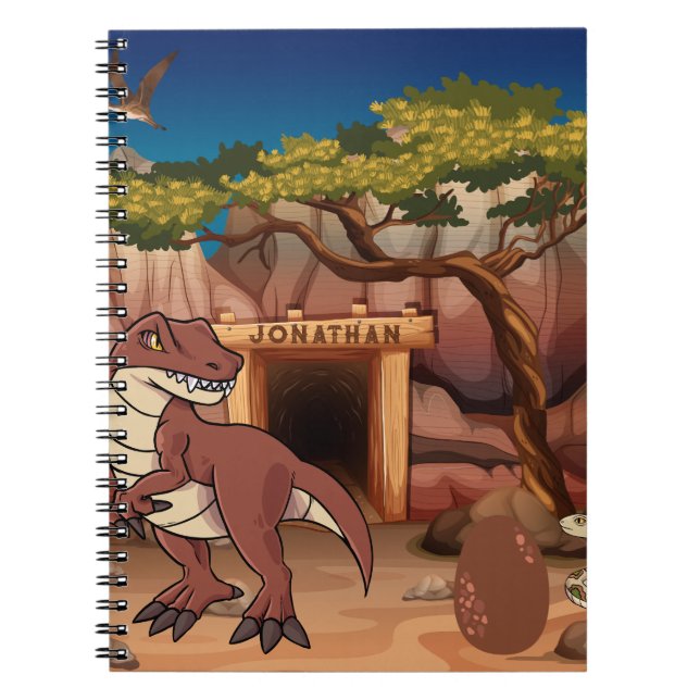 Cool Dinosaur Personalized cartoon for kids Notebook (Front)
