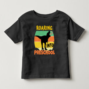 COOL DINOSAUR - ROARING INTO PRESCHOOL TODDLER T-SHIRT