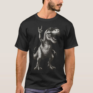 Cool Dinosaur Rock Sign Sunglasses T-Shirt