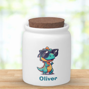 Cool Dinosaur with Sunglasses Candy Jar
