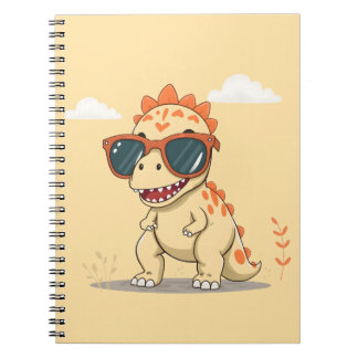 Cool Dinosaur with Sunglasses Funny Cute Kids' T-R Notebook
