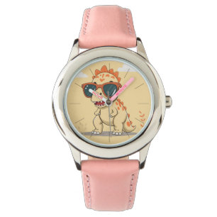 Cool Dinosaur with Sunglasses Funny Cute Kids' T-R Watch