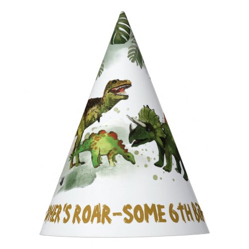Cool Dinosaurs Jurassic Boy Birthday Cone Party Hat