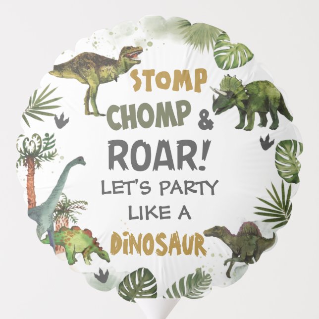 Cool Dinosaurs Jurassic Boy Birthday Party  Balloon (Back)