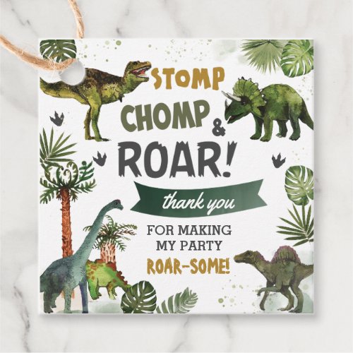 Cool Dinosaurs Jurassic Boy Birthday Party  Favor Tags
