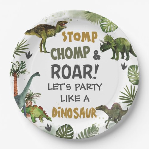 Cool Dinosaurs Jurassic Boy Birthday Party  Paper Plates