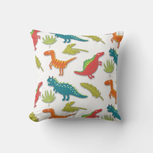 Cool Dinosaurs Pattern Throw Pillow