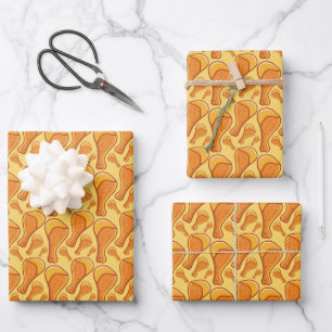 cool dipped chicken tiled fast food pattern wrapping paper sheets