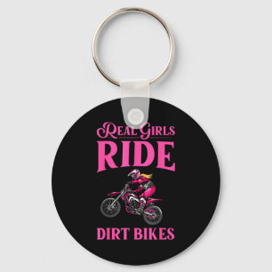 Cool dirt bike art for women girls motocross keychain