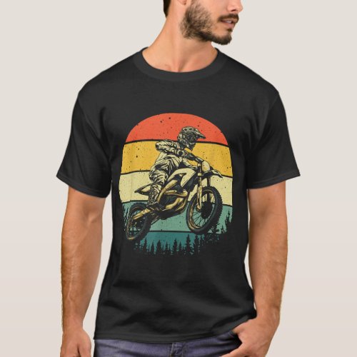 Cool Dirt Bike Art Men Women Motocross Vintage Mot T_Shirt