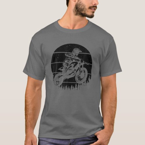 Cool Dirt Bike Art Men Women Motocross Vintage Mot T_Shirt