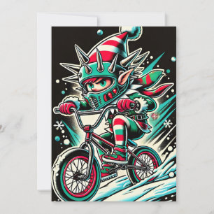 Cool Dirt Bike Elf Christmas Card For Boys