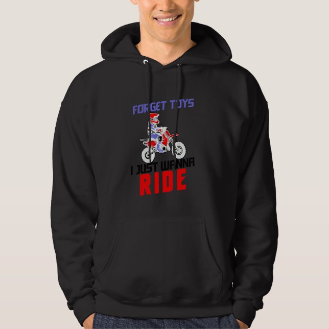 Cool Dirt Bike  For Boys Men Funny Forget Toys Mot Hoodie (Front)