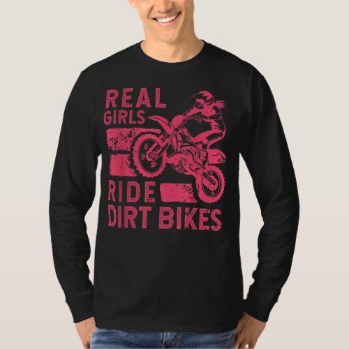 Cool Dirt Bike For Women Girls Motocross Biker Rac T_Shirt