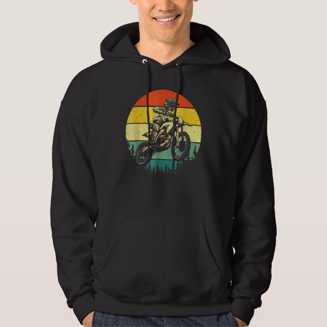 Cool Dirt Bike Men Women Motocross Vintage Motorcy Hoodie (Front)