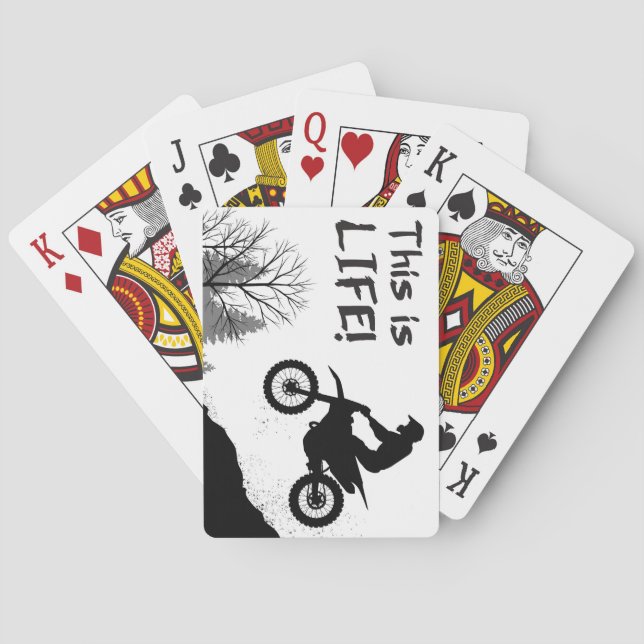 Cool Dirt Bike Motorcycle Riding Poker Cards (Back)