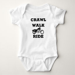 cool dirt biker motorcycle crawl walk ride baby bodysuit