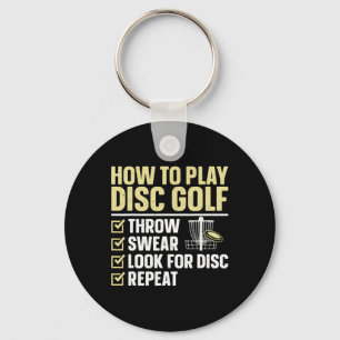 Cool Disc Golf Art For Men Women Kids Golfer Disc Keychain