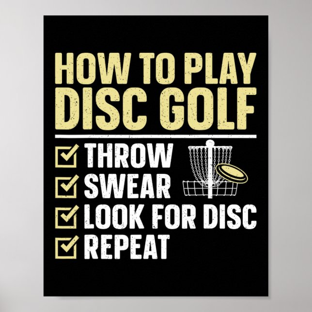 Cool Disc Golf Art For Men Women Kids Golfer Disc  Poster (Front)