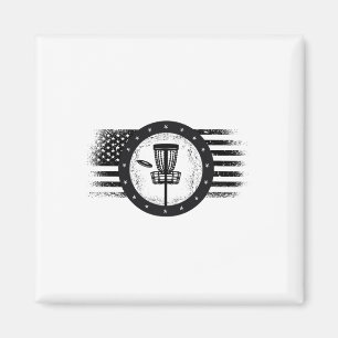Cool Disc Golf Sport Usa Grunge Flag - Disc Golf Magnet