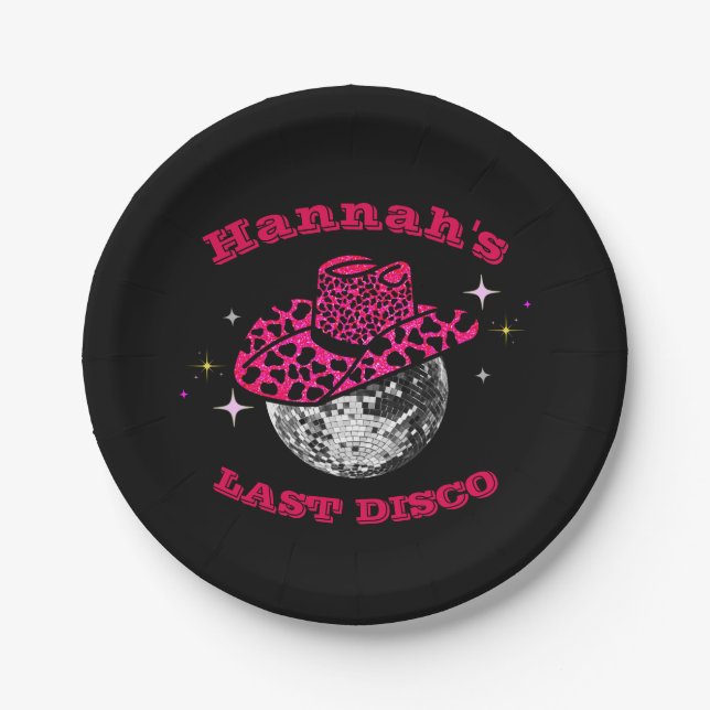  Cool Disco Cowgirl  Bachelorette Party   Paper Pl Paper Plates (Front)
