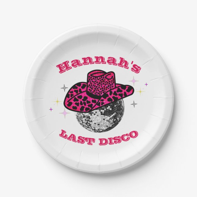  Cool Disco Cowgirl  Bachelorette Party   Paper Plates (Front)