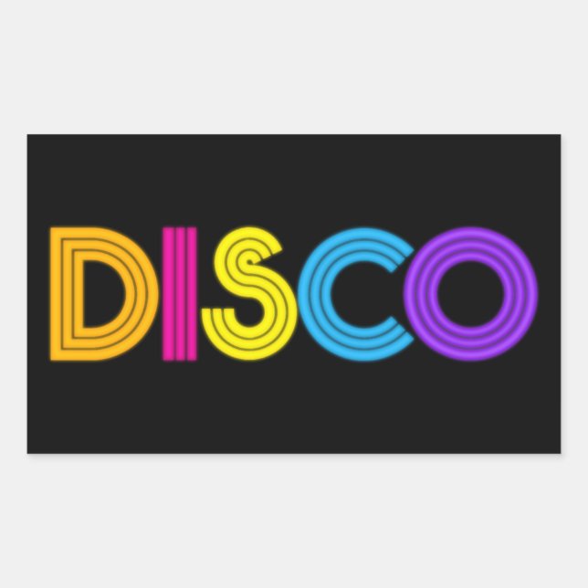 Cool Disco music word art sticker (Front)