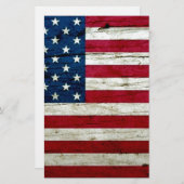 Cool Distressed American Flag Wood Rustic (Front/Back)