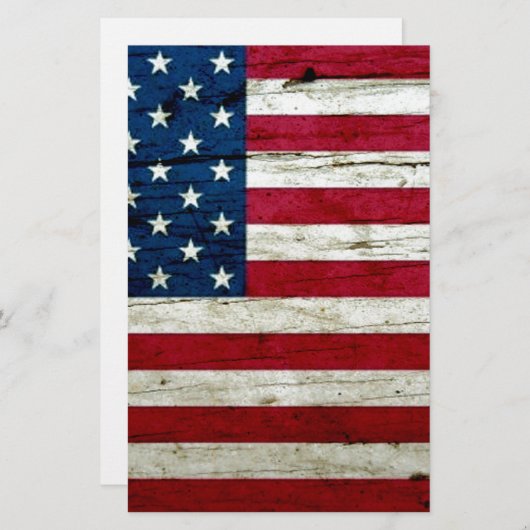 Cool Distressed American Flag Wood Rustic (Front/Back)