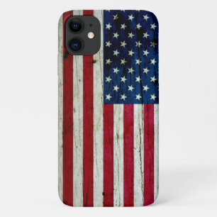 Cool Distressed American Flag Wood Rustic iPhone 11 Case
