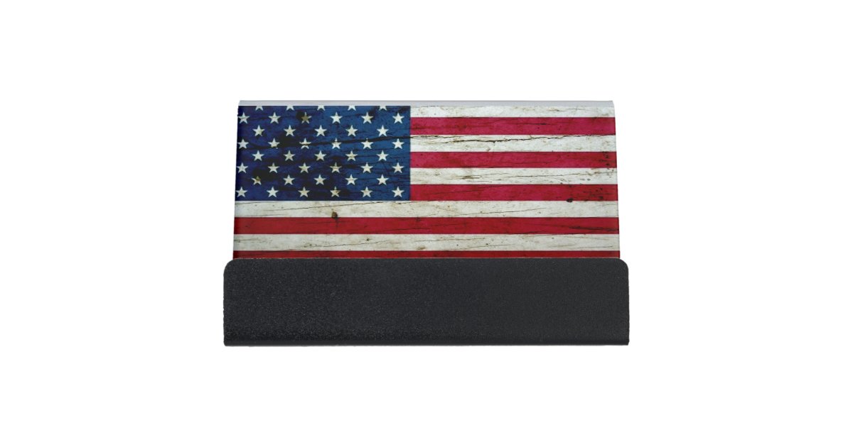 Cool Distressed American Flag Wood Rustic Desk Business
