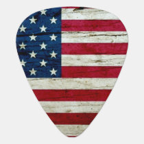 Cool Distressed American Flag Wood Rustic Guitar Pick Cool Distressed American Flag Wood Rustic Guitar Pick