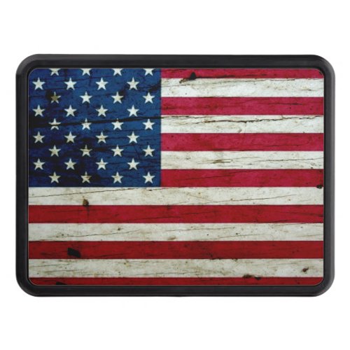Cool Distressed American Flag Wood Rustic Tow Hitch Cover