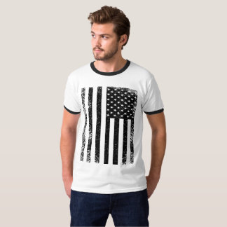 Black And White American Flag T-Shirts & Shirt Designs | Zazzle
