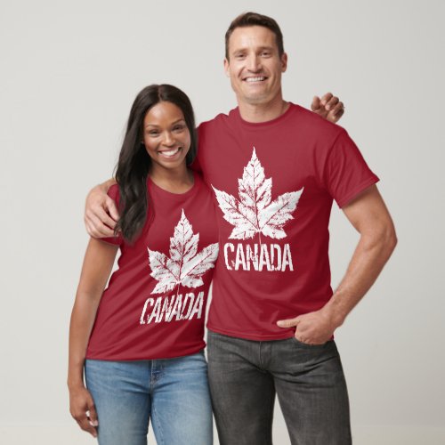 Cool Distressed Canada Souvenir Maple Leaf T_shirt