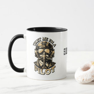 Cool Distressed Custom Name and Date Pilot Mug