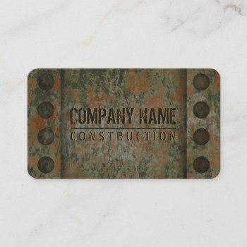 Cool Distressed Old Rusty Steel Metal Construction Business Card by sunnymars at Zazzle