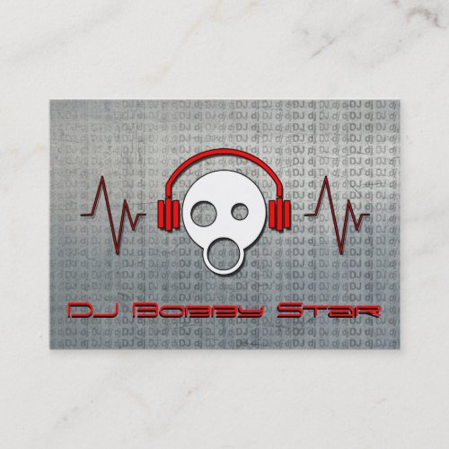 Cool dj cartoon metalic business card