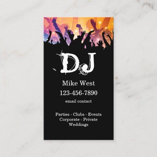 Cool DJ Entertainer Business Cards