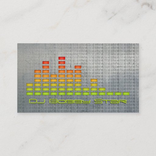 Customizable Cool dj equalizer metalic business card
