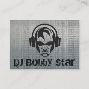 Cool dj face logo on metalic business card