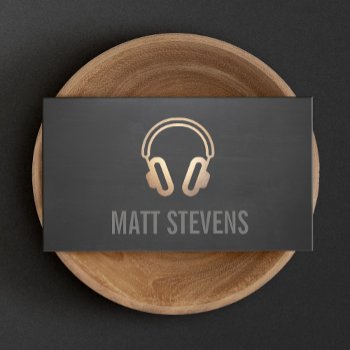 Cool Dj Gold Headphones Black Music Business Card by sm_business_cards at Zazzle