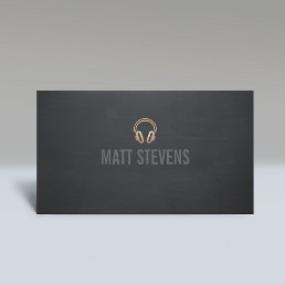 Cool DJ Gold Headphones Black Music Business Card